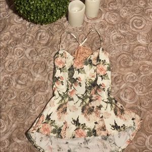 Top with open back lace detail